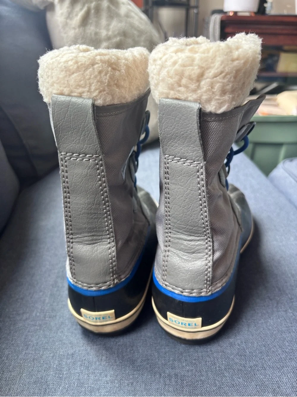 Waterproof Sorel Kids Gray & Blue Winter Snow Boots